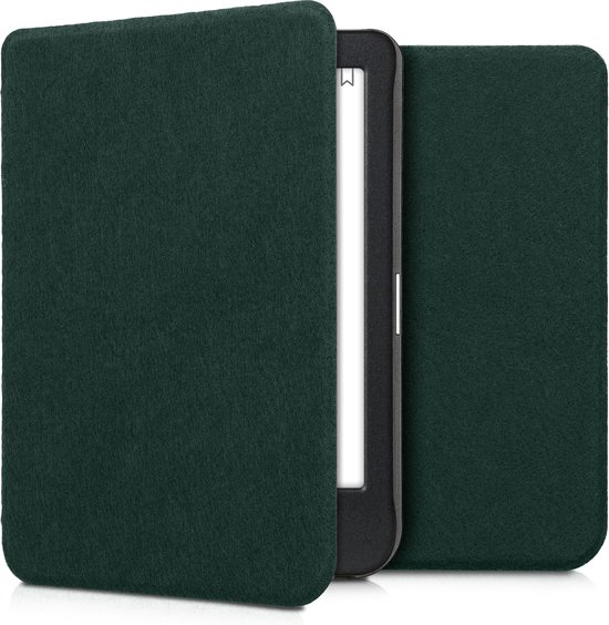 kwmobile hoes geschikt voor Kobo Clara BW / Colour - e-reader beschermhoes van vilt - petrol van Merkloos