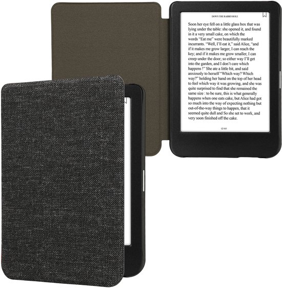 kwmobile hoes geschikt voor Kobo Clara BW / Colour - Stoffen beschermhoes voor e-reader in donkergrijs van Merkloos