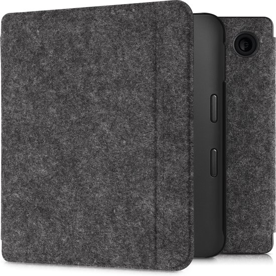 kwmobile hoes geschikt voor Kobo Libra 2 - e-reader beschermhoes van vilt - donkergrijs van Merkloos