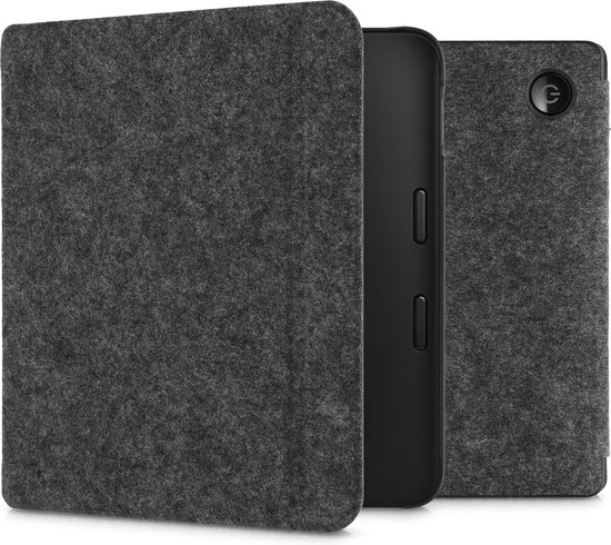 kwmobile hoes geschikt voor Tolino Vision 6 - e-reader beschermhoes van vilt - donkergrijs van kwmobile