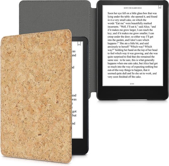 kwmobile Kurken hoesje geschikt voor Amazon Kindle Paperwhite 11. Generation 2021 - Beschermende e-reader Flip Cover - In lichtbruin van Merkloos