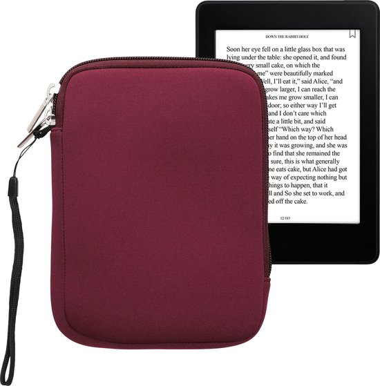 kwmobile Neoprene e-Reader Pouch Size 6" eReader - Universal eBook Sleeve Case with Zipper - Berry