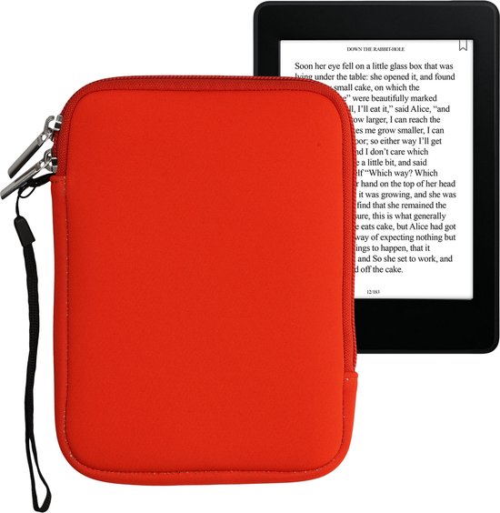 kwmobile Neoprene e-Reader Pouch Size 6" eReader - Universal eBook Sleeve Case with Zipper - Orange van Merkloos