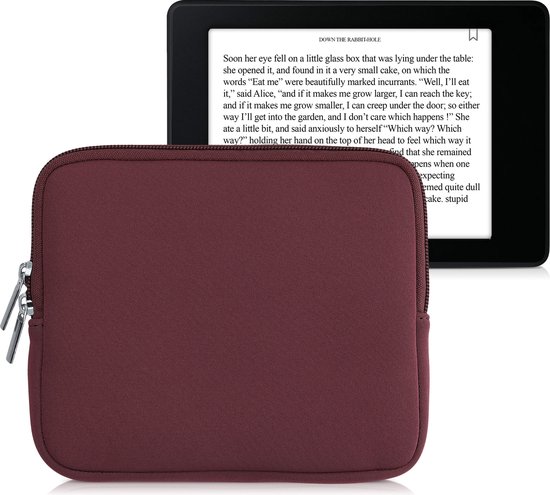 kwmobile Neoprene e-Reader Pouch Size 6,8-7" eReader - Universal eBook Sleeve Case with Zipper - Mulberry van Merkloos
