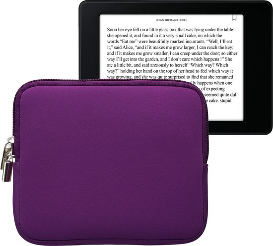kwmobile Neoprene e-Reader Pouch Size 6,8-7" eReader - Universal eBook Sleeve Case with Zipper - Violet van Merkloos