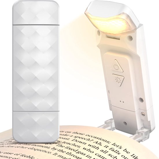 KZQ USB Oplaadbare Boekleeslamp Clip Zacht voor de Ogen met 3 Kleurtemperaturen en 5 Helderheidsniveaus Draagbare LED Boeklamp voor Boekenwurmen en Kinderen