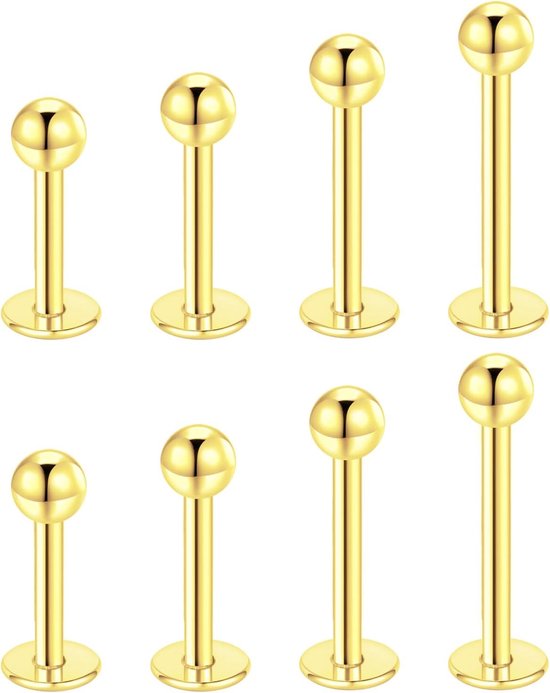 Labret Piercing 6 mm 8 mm 10 mm Oorbellen Roestvrij Staal 16G Labret Piercing Zilver Goud Helix Medusa Labret Tragus Piercing Maan Cz Vlinder Hart