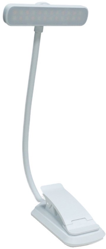 Lamp - Leeslamp - Leeslampje voor in bed - Leeslamp Boekenklem - Leeslampje met klem - USB C Oplaadbare Boeklamp met 19 LEDs - 3 Kleurtemperatuurmodi - Lange Looptijd - 360° Flexibel Traploze Helderheid Klemlamp - Voor Nachtlezen in Bed - Wit van OriFiil.