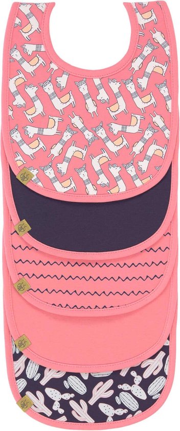 Lässig slabbetje 5 stuks Glama Lama coral 3 tot 18 maanden van LÄSSIG