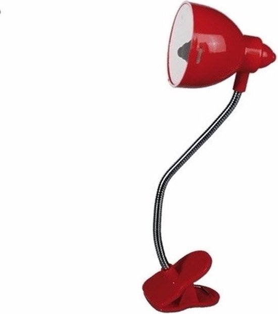 LED boek leeslampje met klem rood van Langsdom