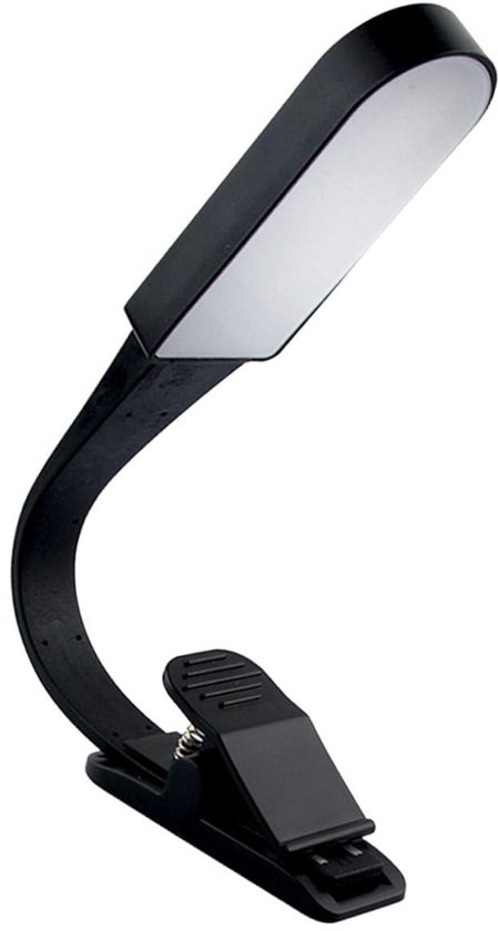 LED Leeslamp Met Klem - USB Oplaadbaar - Flexibel & Verstelbaar 360 Graden Hoek + Driefasen Licht - 1 - Voor Werk En Studie Zwart van Merkloos
