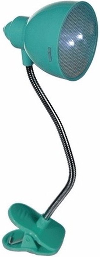 LED Leeslampje met klem voor boeken of bladmuziek - turquoise / blauw - Inclusief batterijen van Novectro