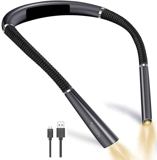 LED-neklamp - boeklamp -Leeslamp voor boeken - neklampje voor haakwerk - LED-nachtlamp voor lezen - Flexibele verstelbare leeslamp - zwart van Flowsonic