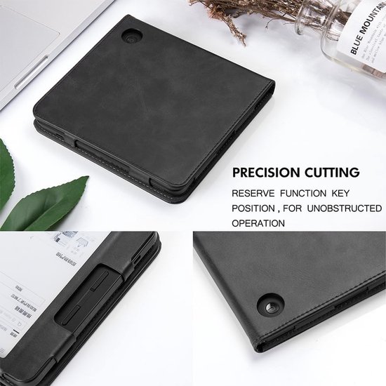 Lederen Beschermhoes Geschikt voor Kobo Sage 8 inch - Slank - Lichtgewicht - Schokbestendig - Met standaard - handriem & auto slaap/wake functie van Merkloos