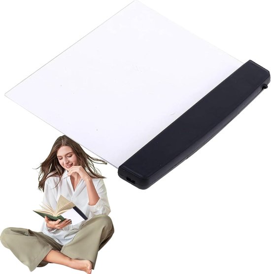 Leeslamp Boek - Pagina Verlichting - Lezen in Bed - Plat Paneel - 15.4 cm - Zwart
