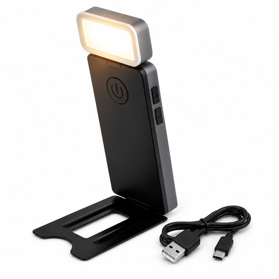 Leeslamp - Boeklampje - Leeslampje voor Boek - 5 Lichtstanden - Leeslampjes - Oplaadbare Lamp USB C - Leeslampje voor in Bed - Met Klem - Klemlamp