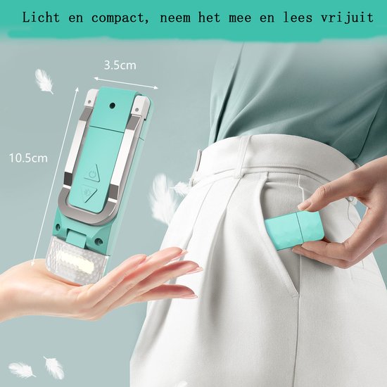 Leeslamp - LED - Boeklampje met 3 Lichtstanden - Oplaadbare boeklamp USB - Dimbaar - Groen van Merkloos
