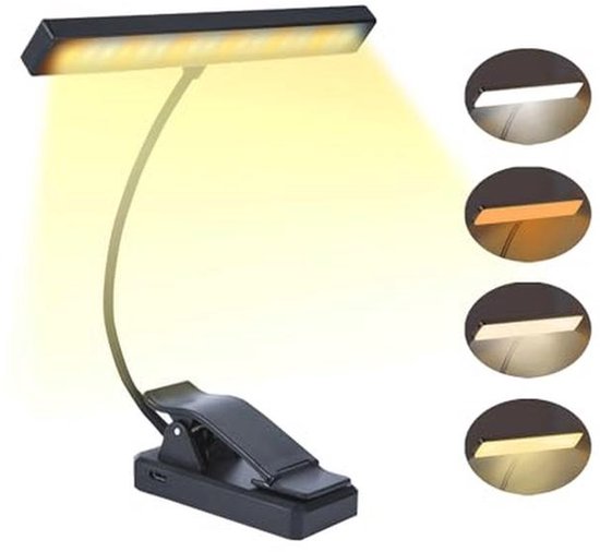 Leeslamp met klem en USB-oplaadbaar ontwerp - Perfect voor nachtlezen en kantoorgebruik van Merkloos