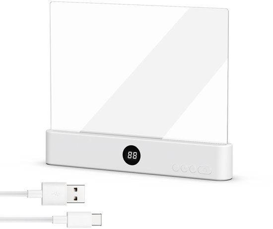 Leeslamp met plat paneel, LED-leeslamp voor bed, leeslamp voor boeken, leeslamp ter bescherming van de ogen, leeslamp, leeslamp, leesnachtlampje (wit) van Huismerk.