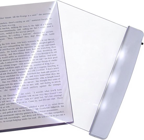 Leeslamp Paneel - Boeklamp Nachtlicht - Bed Lezen - Schuin Transparant Paneel - 17 x 14.3 x 1.5 cm - Wit