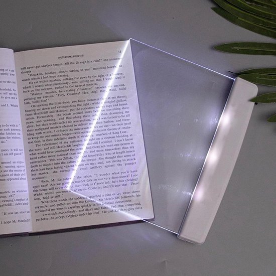 Leeslampje LED - Oogvriendelijk Draadloos Dun Boekenlampje - Vlakke Plank voor Nachtlezen - Zelfstandig Boeklezen - Wit van Merkloos