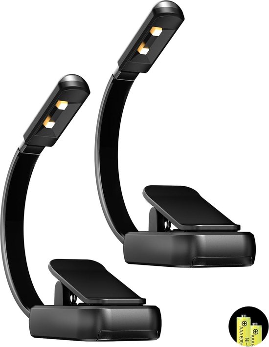 Leeslampje, leeslampje voor in bed, LED-leeslampje met clip op AAA-batterij, 3 kleuren en traploos dimmen, draagbaar en ultralicht met lange gebruiksduur.-zwart-Batterij niet inbegrepen - één stuk van Merkloos