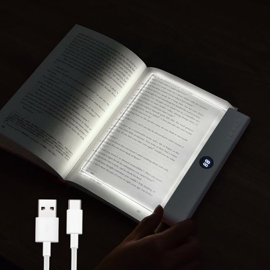 leeslampje voor boek - leeslampje - boekenlegger Boeklamp - leeslampje voor in bed - platte leeslamp - flexilight leeslampje - leeslampje voor boek oplaadbaar usb - 3 verstelbaar met timerfunctie - Geschikt om 's avonds te lezen - Wit van Boeklamp