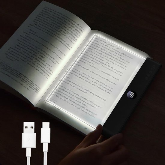 leeslampje voor boek - leeslampje - boekenlegger Boeklamp - leeslampje voor in bed - platte leeslamp - flexilight leeslampje - leeslampje voor boek oplaadbaar usb - 3 verstelbaar met timerfunctie - Geschikt om 's avonds te lezen - Zwart van Merkloos