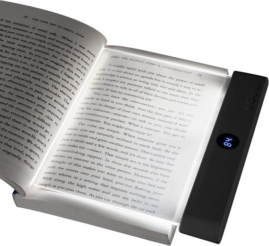 Leeslampje voor boek - Zwart - Draagbaar en Dimbaar - Oplaadbare LED Boeklamp met Timer - Voor Nachtelijk Lezen