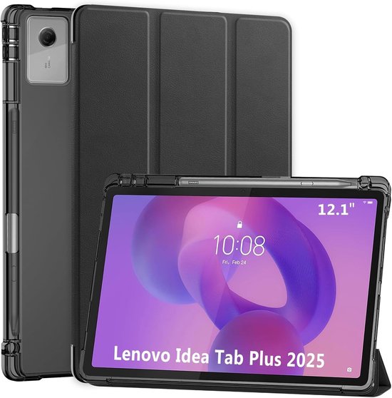 Lenovo Idea Tab Plus 12.1 Inch Hoes met Drievoudige Vouwstand, Slimme Bescherming en Slaap/Wek Functie, Lichtgewicht en Duurzaam Design