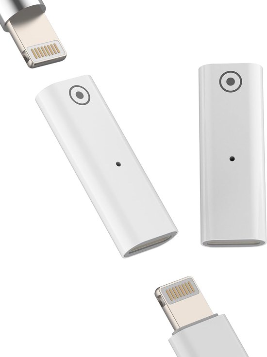 Lightning naar Lightning (2 Pack) voor Apple Pencil 1e Generación iPad Pro Pen Cargador de Repuesto Adapter voor carga Conector Accesorios voor Apple Pencil 1e Generación Dongle de Repuesto