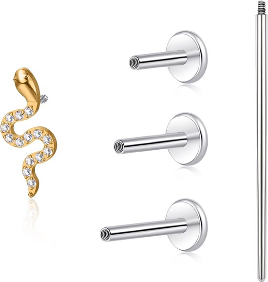 Limerencia Hypoallergene titanium push pin draadloze oorbel, G23 implantaat kwaliteit platte achterkant stud F136 20g 6mm 8mm pers fit tragus kraakbeen helix conch neus piercing (1 stuk)
