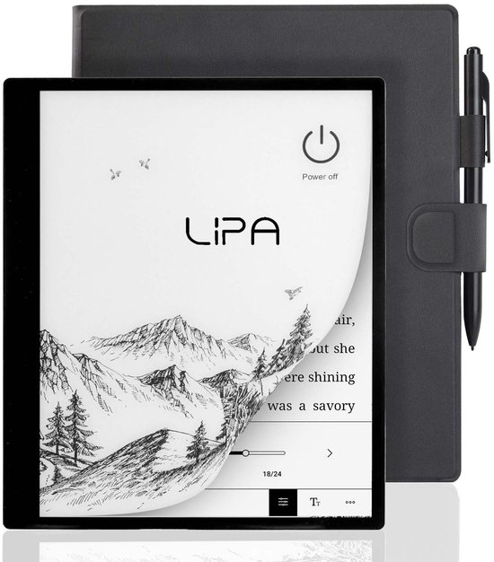 Lipa ET10 Ereader 10 inch – 64 GB – 4GB RAM - Meer talen – Ebook & Luisterboek – E-reader voor Ebooks – Met Google Playstore – Met Hoes en Stylus Pen – E-ink – Aantekeningen mogelijk van Merkloos