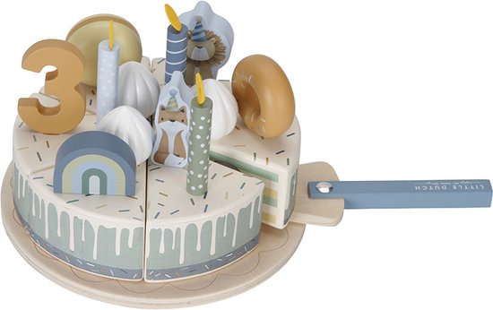 Little Dutch Verjaardagstaart Blauw FSC van Little Dutch