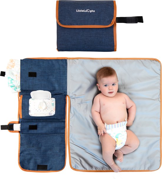 LittleLaughs Verschoningsmatje Voor Onderweg - Draagbaar Verschoonmatje - Luieretui - Perfect Kraamcadeau - Veel Ruimte & Waterbestendig van LittleLaughs