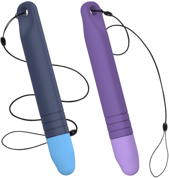 longziming -Stylus Pen voor Touchscreens - 2 Stuks met Anti-Verlies Koord - Blauw & Paars