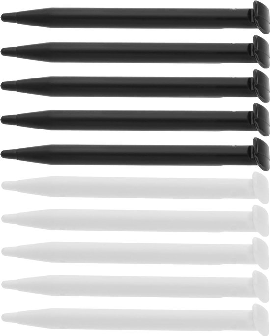 Lord of the Tools 10 stks Stylus Pen Touch Screen Pen Touch Pennen Compatibel met Nintendo Nieuwe 2DSXL/2DSLL voor Controle Video Games Wit en Zwart Plastic