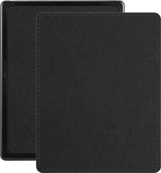Lunso - Geschikt voor Kobo Aura edition 1 (6 inch) - Vegan saffiano leren sleepcover hoes - Zwart van Lunso