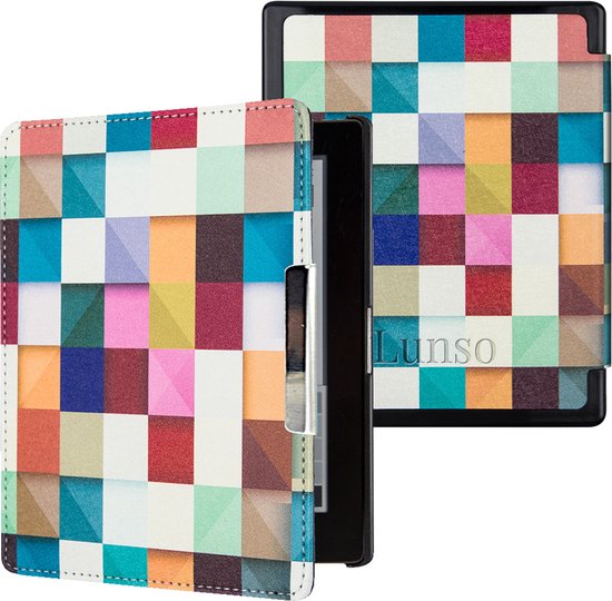 Lunso Geschikt voor Kobo Aura Edition 1 hoes (6 inch) - sleepcover - Blokken van Lunso
