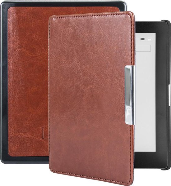 Lunso Geschikt voor Kobo Aura Edition 1 hoes (6 inch) - sleepcover - Bruin van Lunso