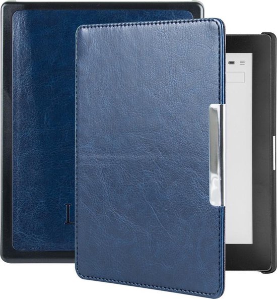 Lunso Geschikt voor Kobo Aura Edition 1 hoes (6 inch) - sleepcover - Donkerblauw van Lunso