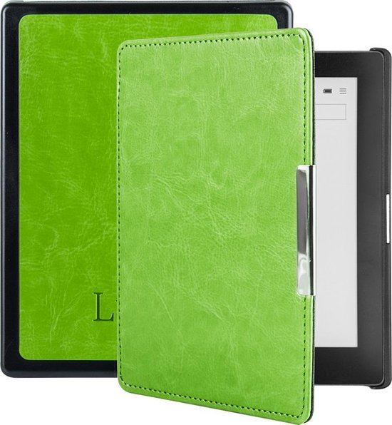 Lunso Geschikt voor Kobo Aura Edition 1 hoes (6 inch) - sleepcover - Groen van Lunso