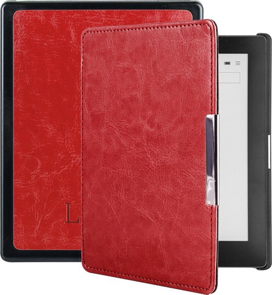 Lunso Geschikt voor Kobo Aura Edition 1 hoes (6 inch) - sleepcover - Rood van Lunso