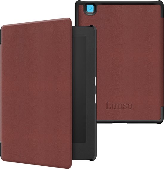 Lunso Geschikt voor Kobo Aura Edition 2 hoes (6 inch) - sleepcover - Bruin van Merkloos