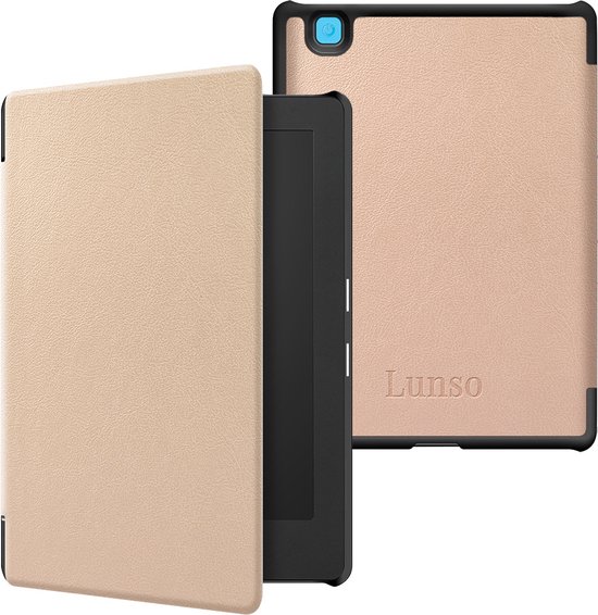 Lunso Geschikt voor Kobo Aura Edition 2 hoes (6 inch) - sleepcover - Goud van Merkloos