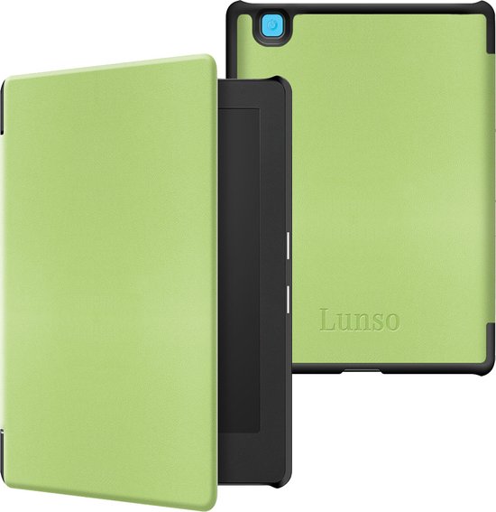 Lunso Geschikt voor Kobo Aura Edition 2 hoes (6 inch) - sleepcover - Groen van Lunso