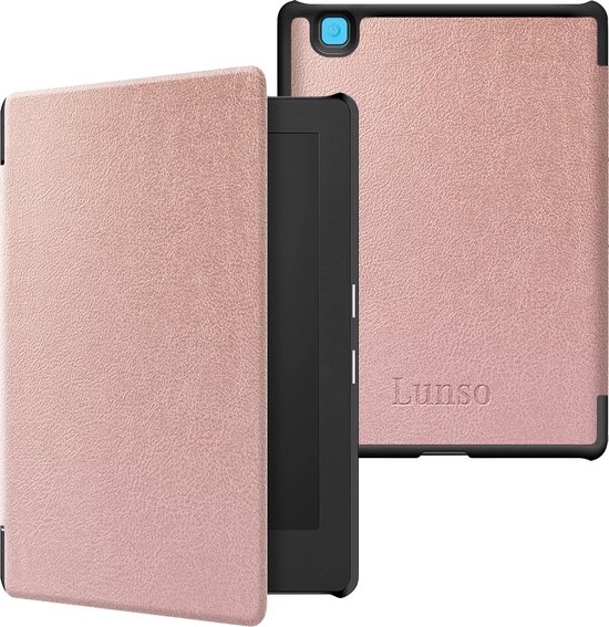 Lunso Geschikt voor Kobo Aura Edition 2 hoes (6 inch) - sleepcover - Rose Goud van Merkloos