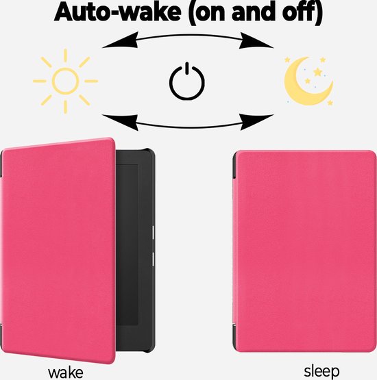 Lunso Geschikt voor Kobo Aura Edition 2 hoes (6 inch) - sleepcover - Roze van Lunso