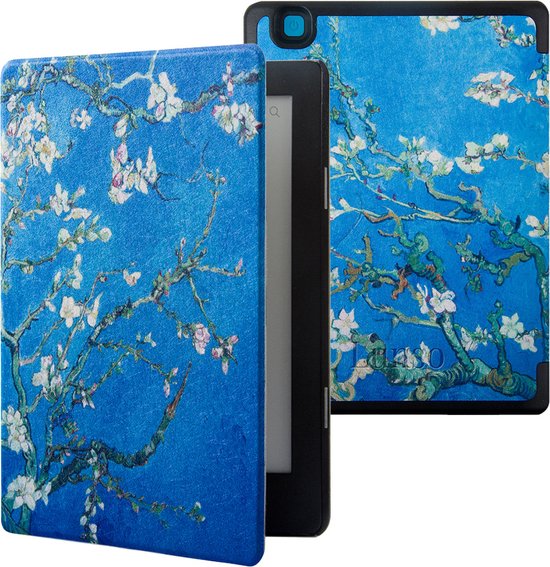Lunso Geschikt voor Kobo Aura Edition 2 hoes (6 inch) - sleepcover - Van Gogh Amandelbloesem van Lunso