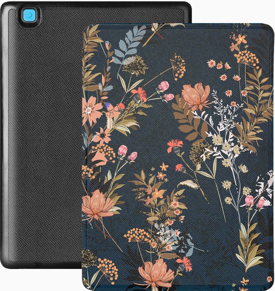Lunso - Geschikt voor Kobo Aura Edition 2 hoes (6 inch) - Vegan Saffiano Leren sleep cover - Urban Park van Merkloos
